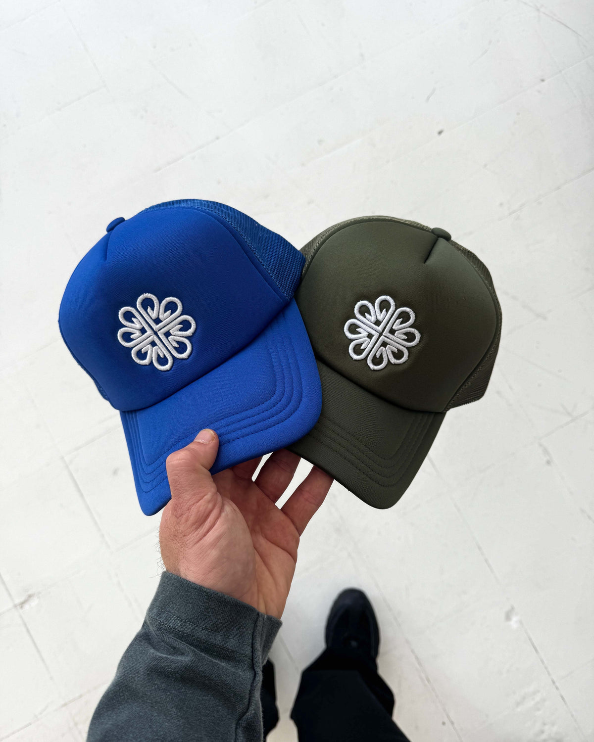 Nexus Cobalt Blue Mesh Trucker Cap - White Embroidered Logo