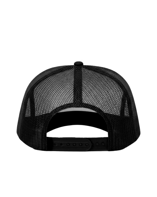 Black Mesh Trucker Cap - White Embroidered Logo