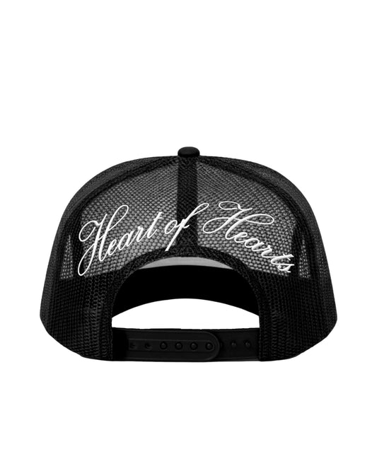 Nexus Black Mesh Trucker Cap - White Embroidered Logo