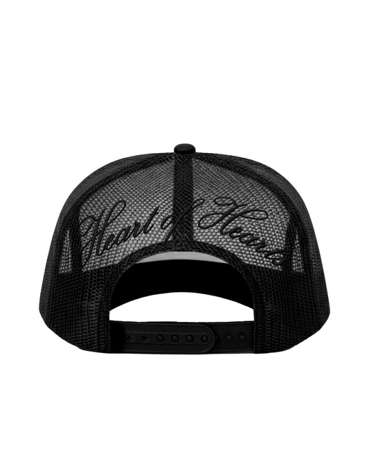 Nexus Blackout Mesh Trucker Cap - Black Embroidered Logo