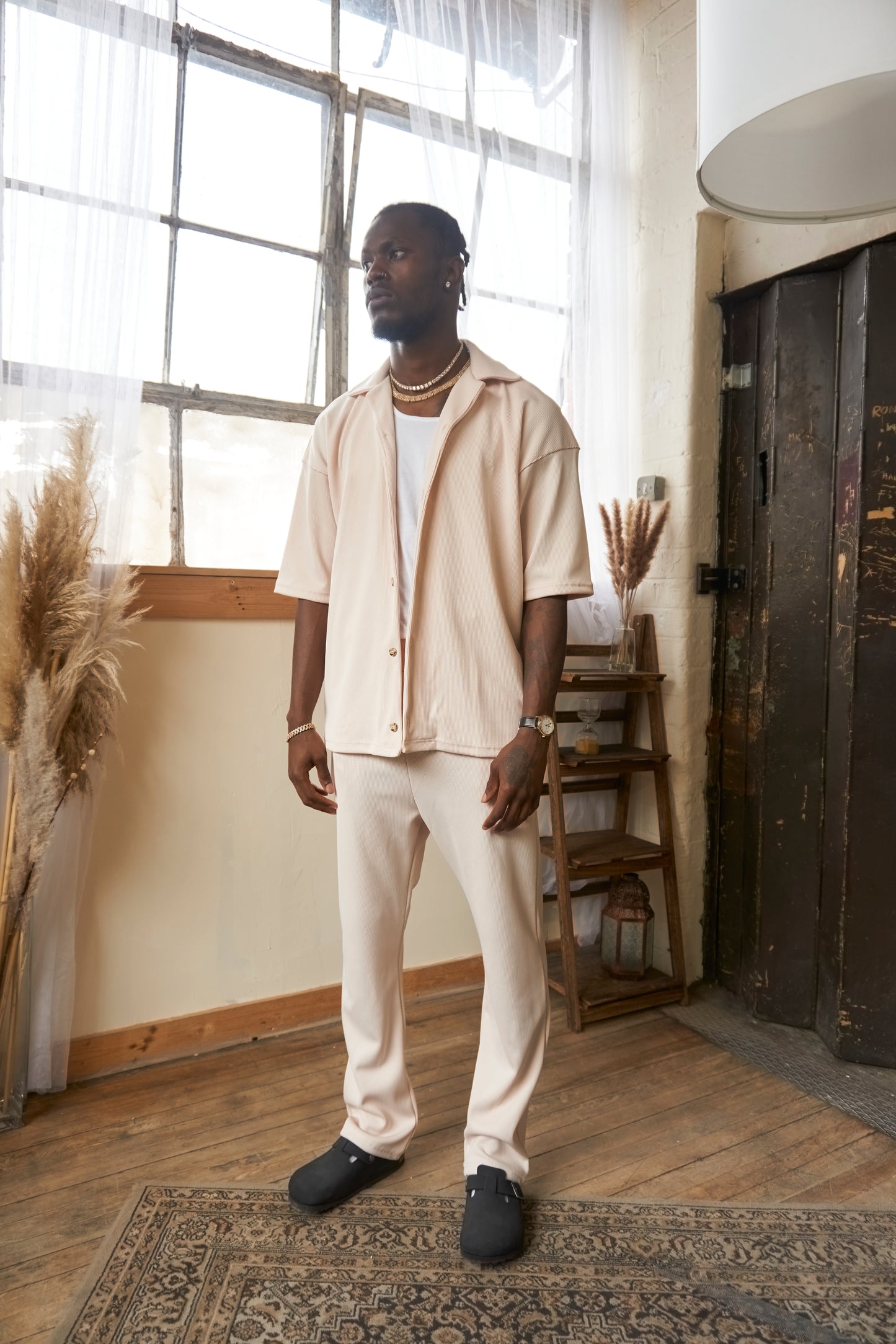 CORE RIBBED TROUSER - SAND