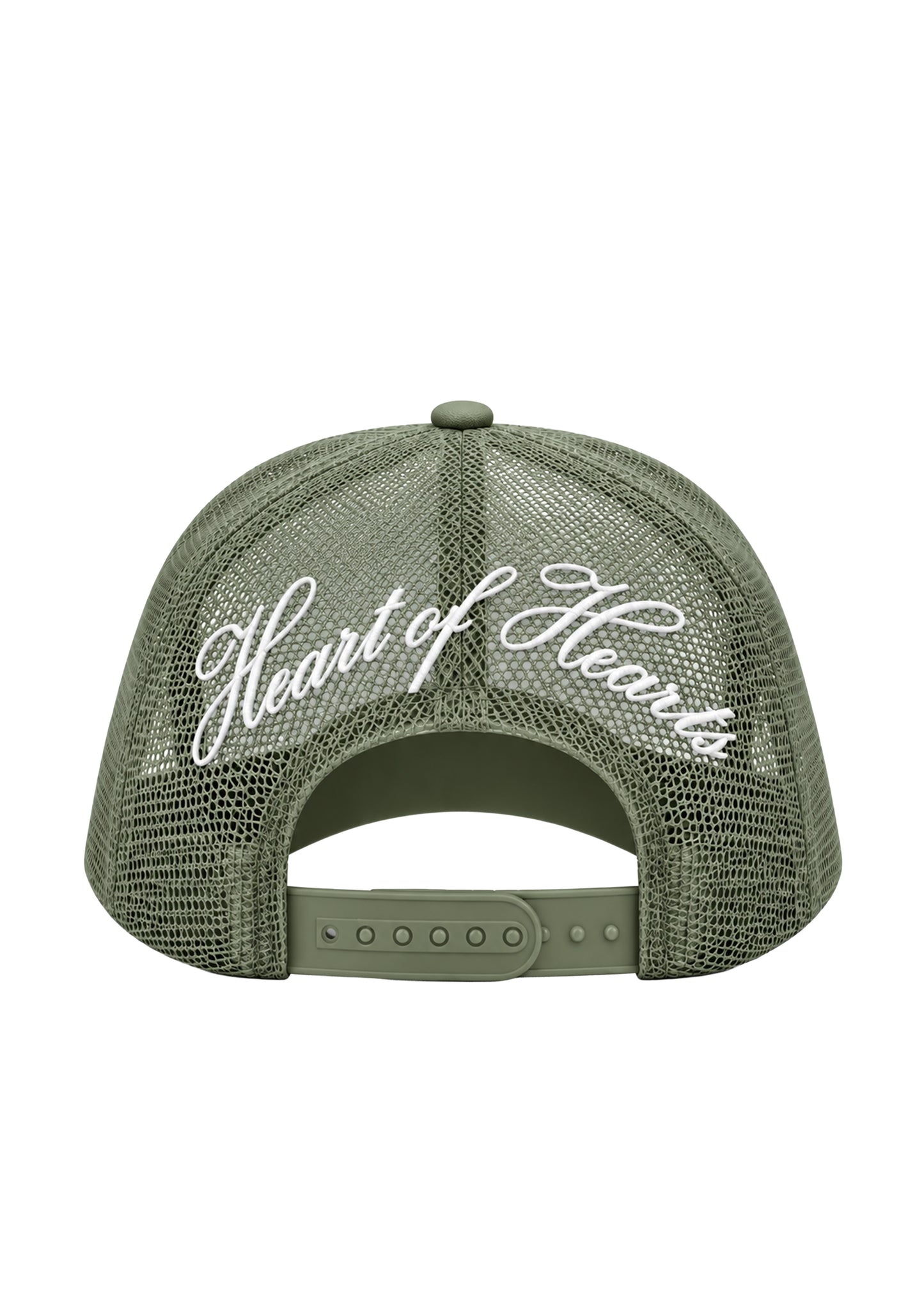 Nexus Khaki Green Mesh Trucker Cap - White Embroidered Logo