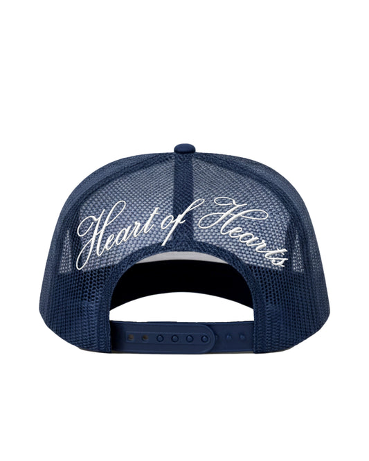 Nexus Navy & White Mesh Trucker Cap - White Embroidered Logo