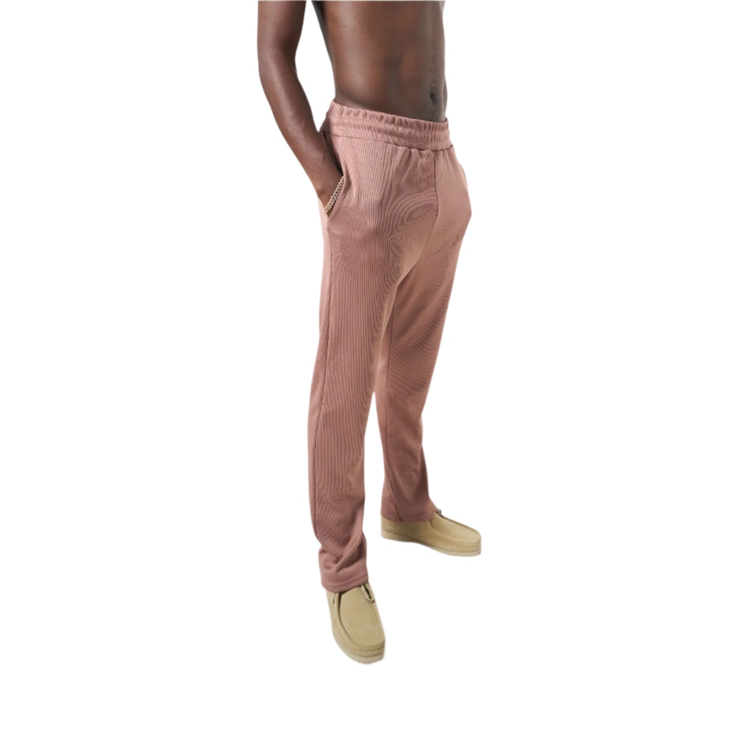CORE RIBBED TROUSER - ROSE
