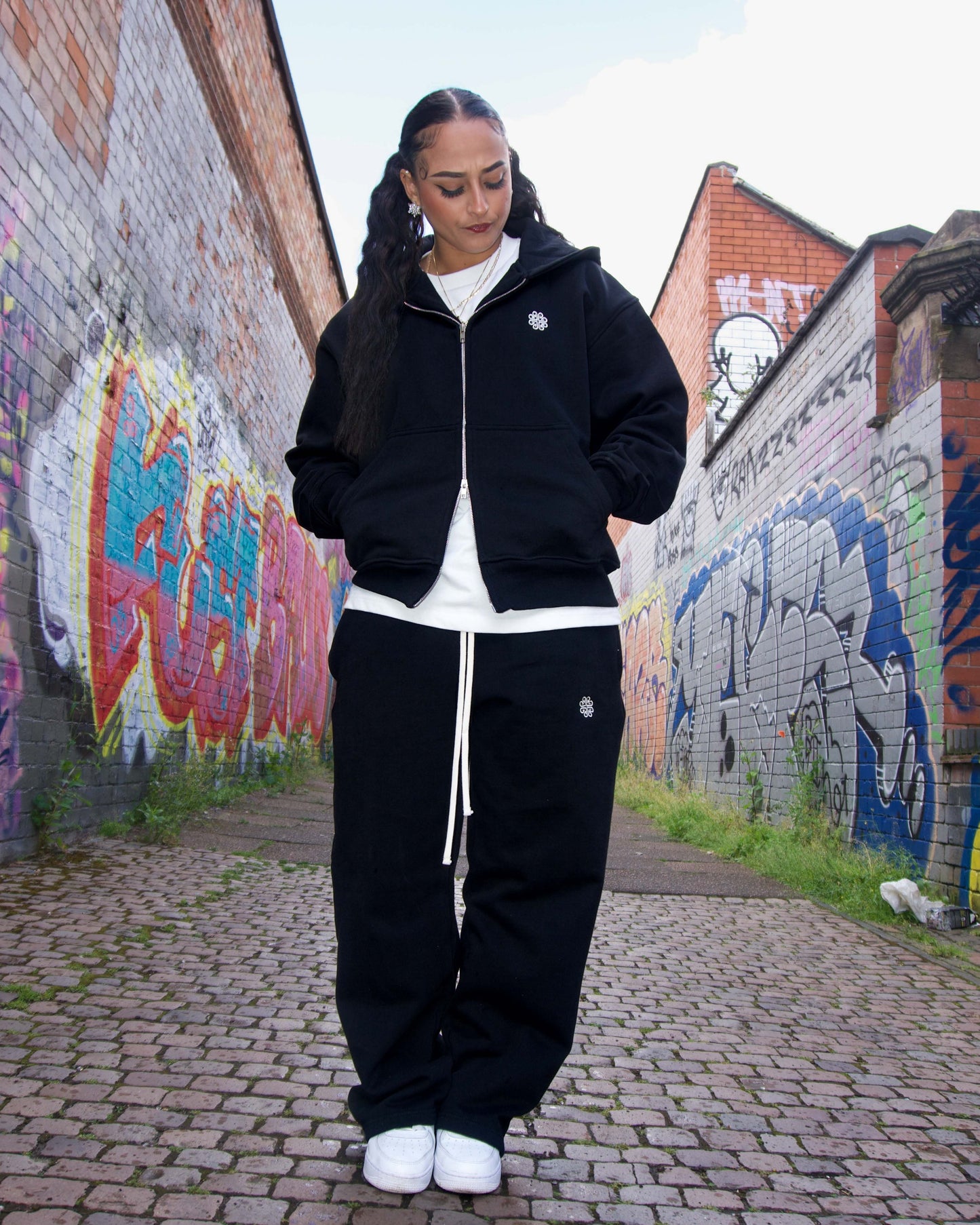 Nexus Wide Leg Sweatpants - Black