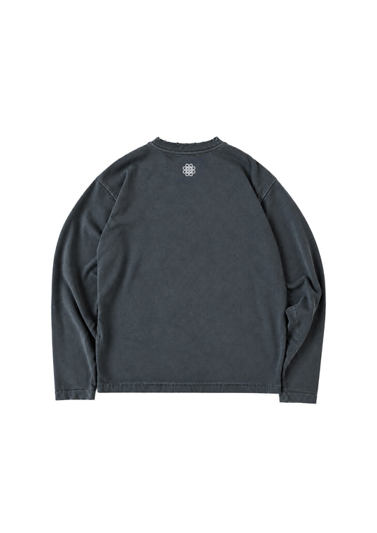 Somewhere in England Distressed Long Sleeve - Washed Slate
