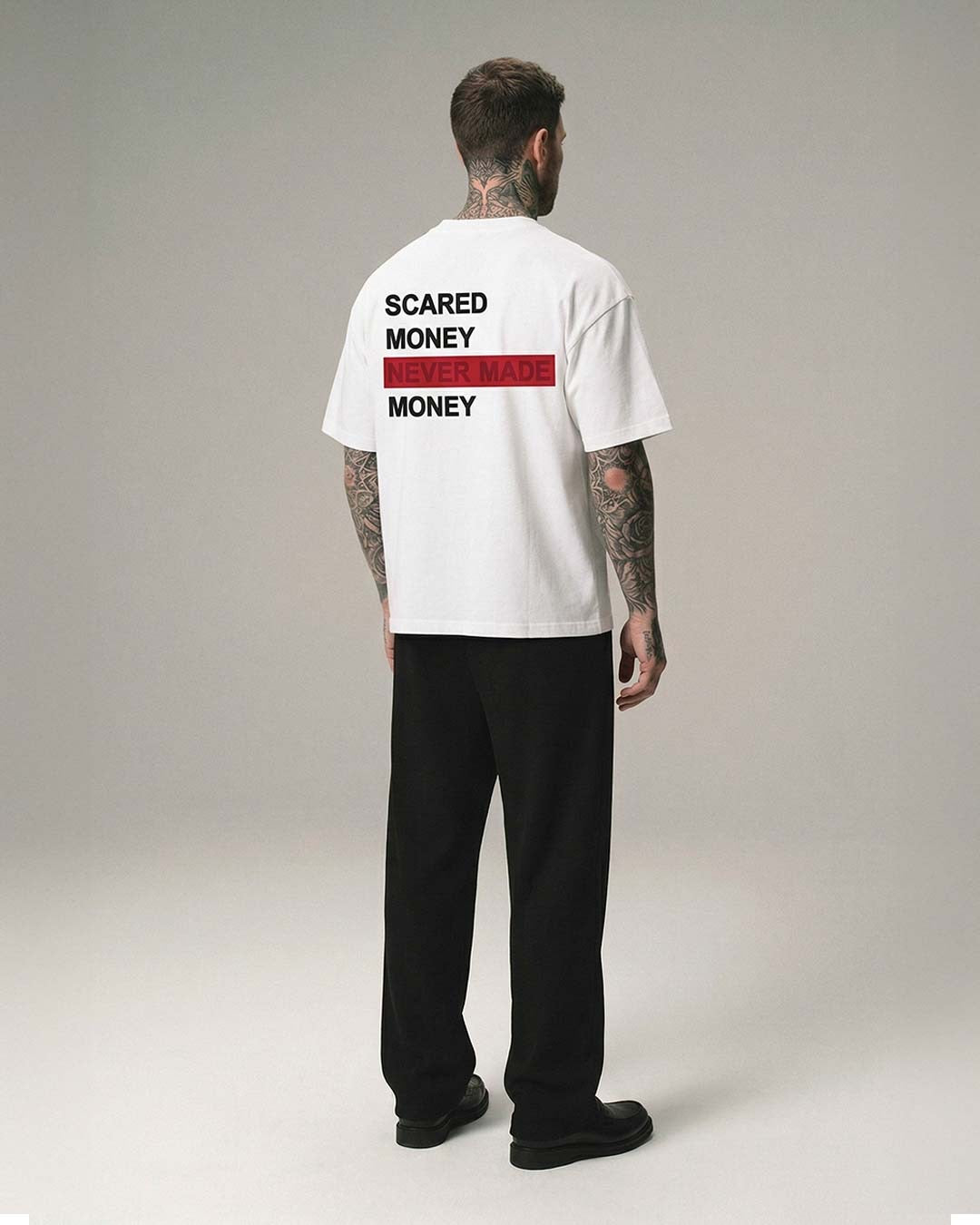 Scared Money Box Fit Graphic T-Shirt - White