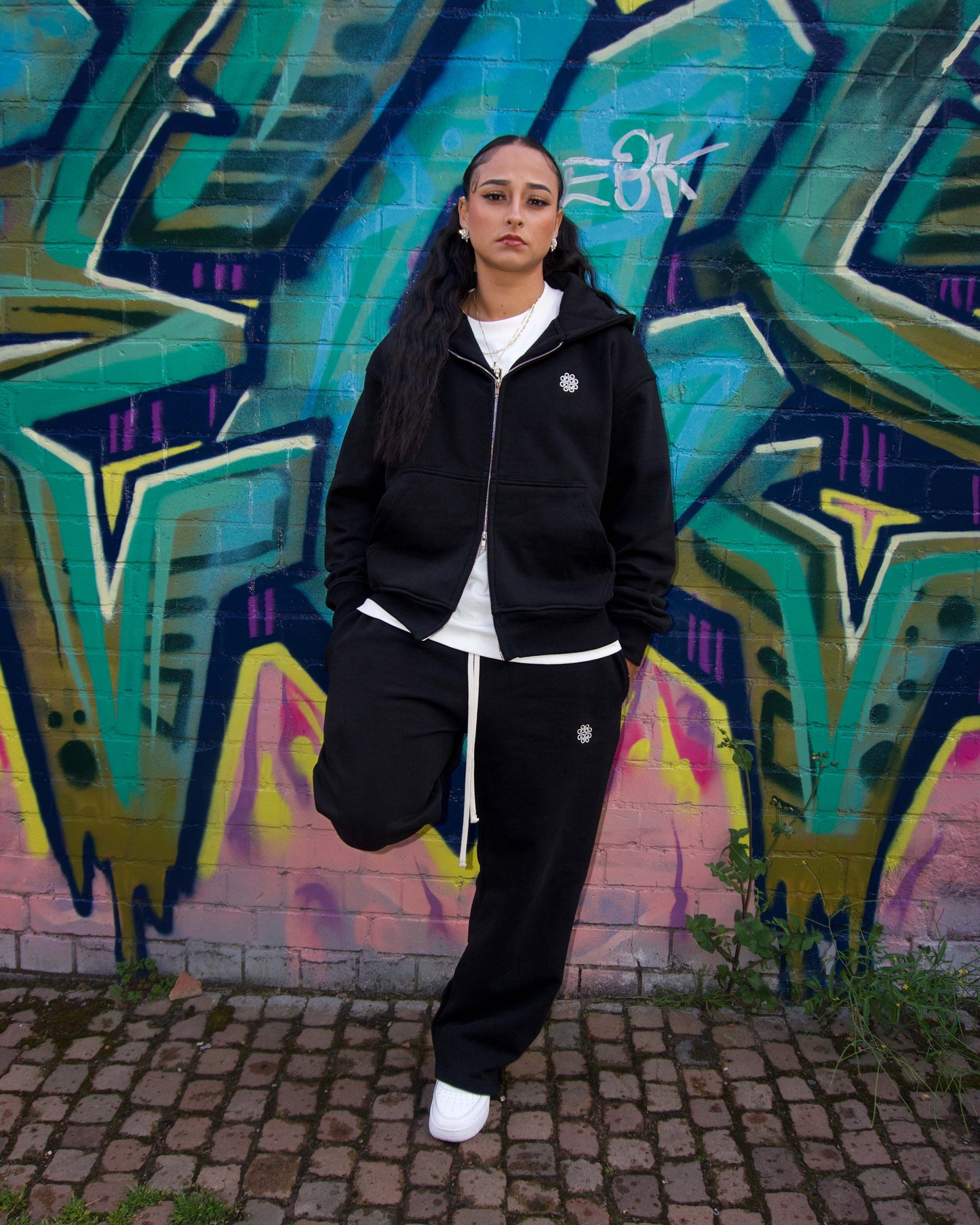 Nexus Wide Leg Sweatpants - Black