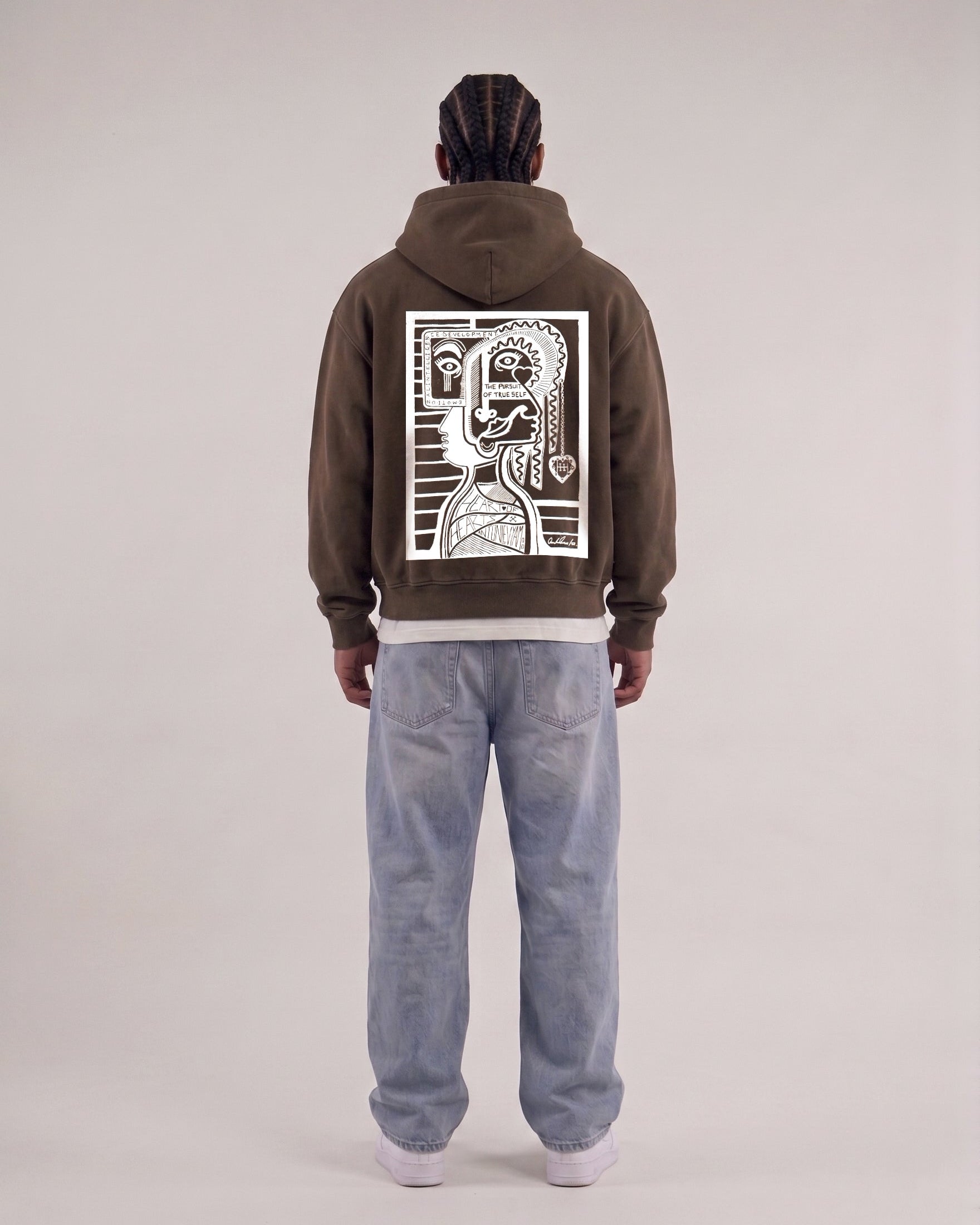 ALA Oversized Pullover Hoodie - Washed Brown – Heart of Hearts LTD