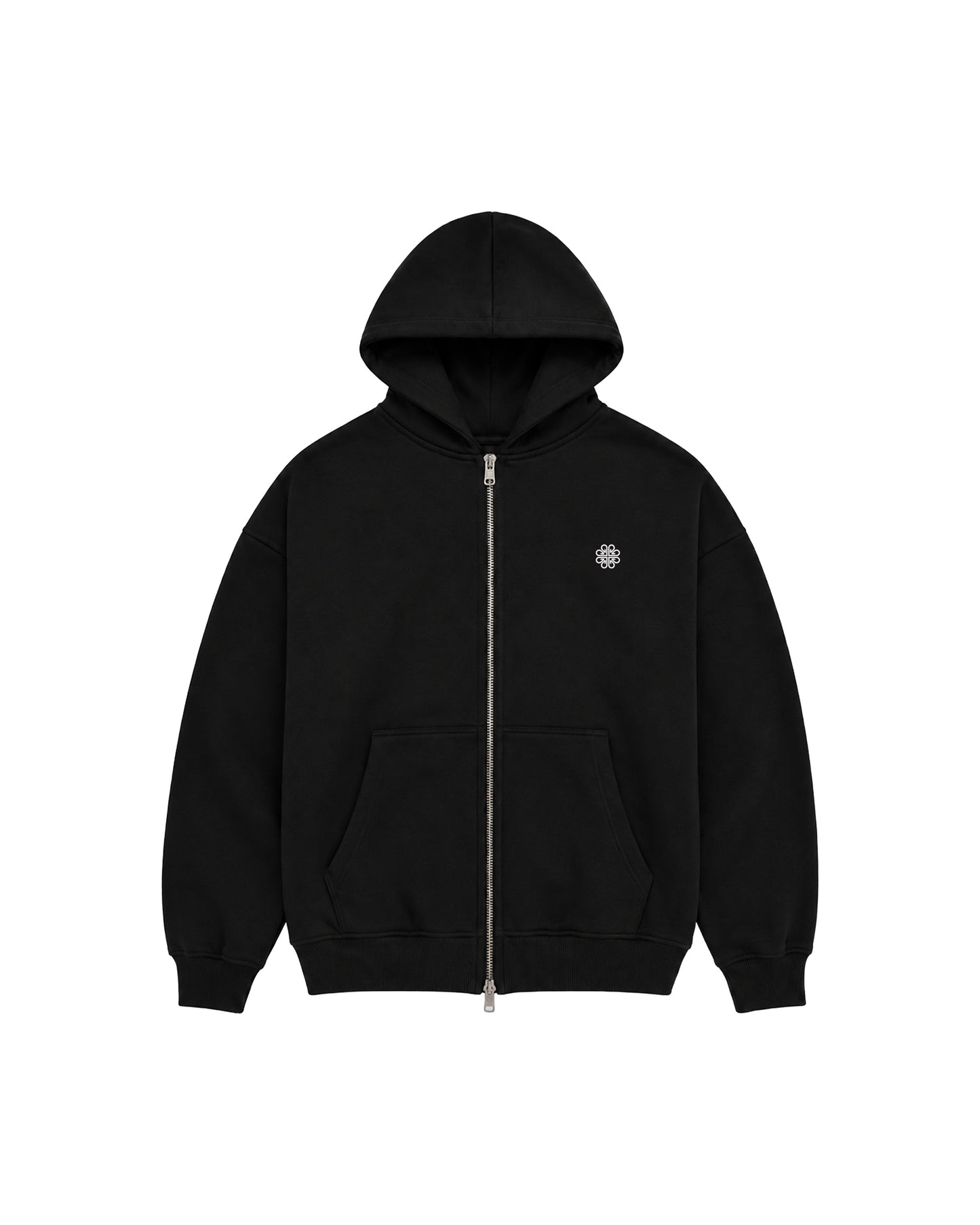 Nexus Double Zip Hoodie - Black