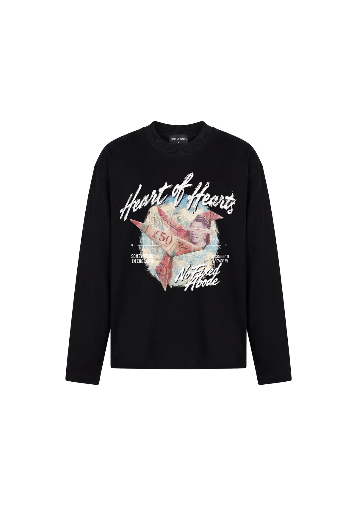 Somewhere in England Long Sleeve Graphic T-Shirt - Black