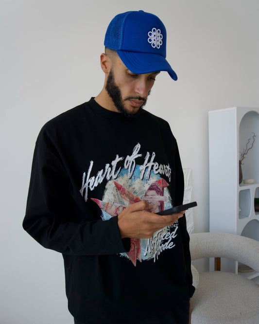 Nexus Cobalt Blue Mesh Trucker Cap - White Embroidered Logo