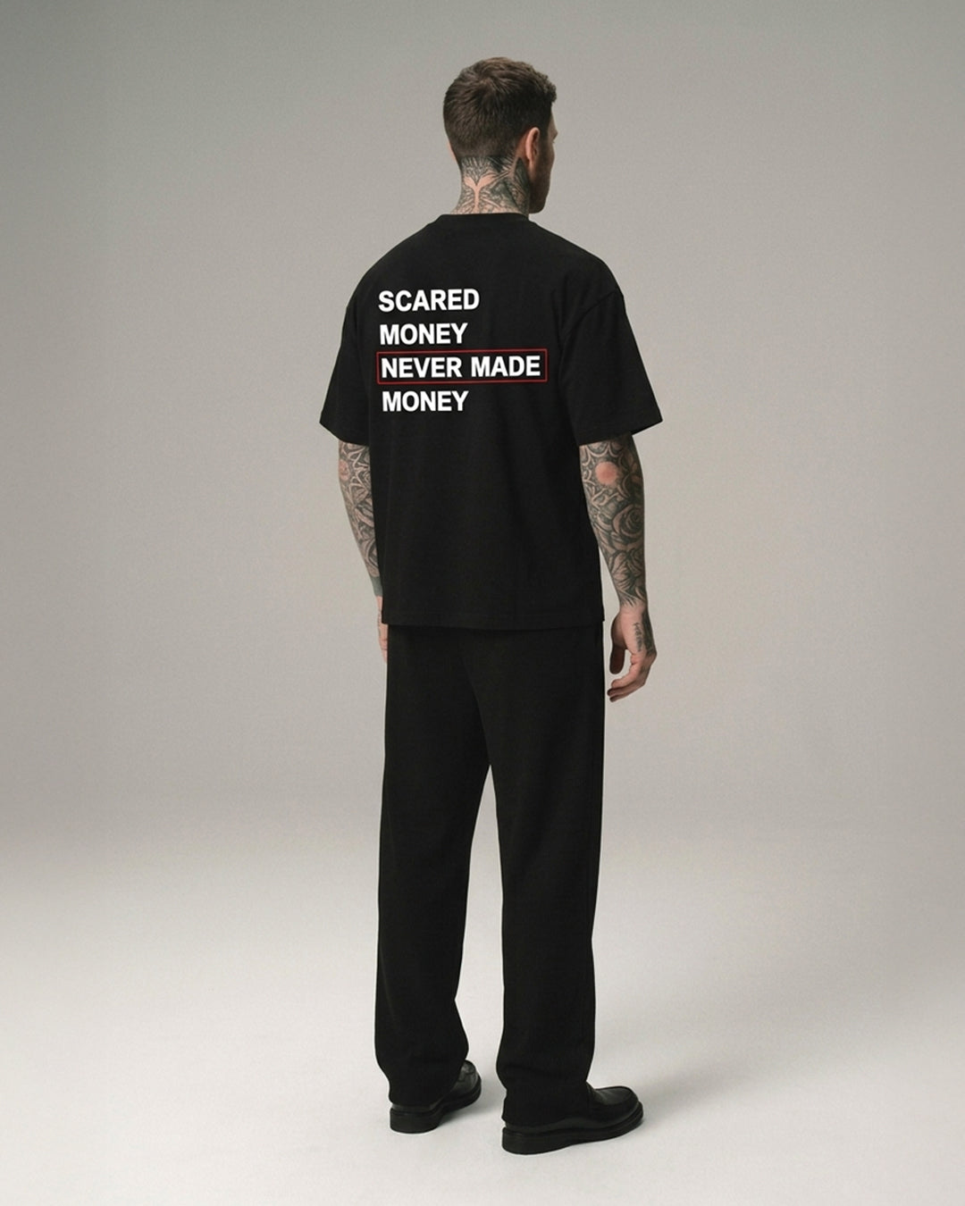 Scared Money Box Fit Graphic T-Shirt - Black