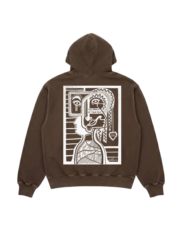 ALA Oversized Pullover Hoodie - Washed Brown