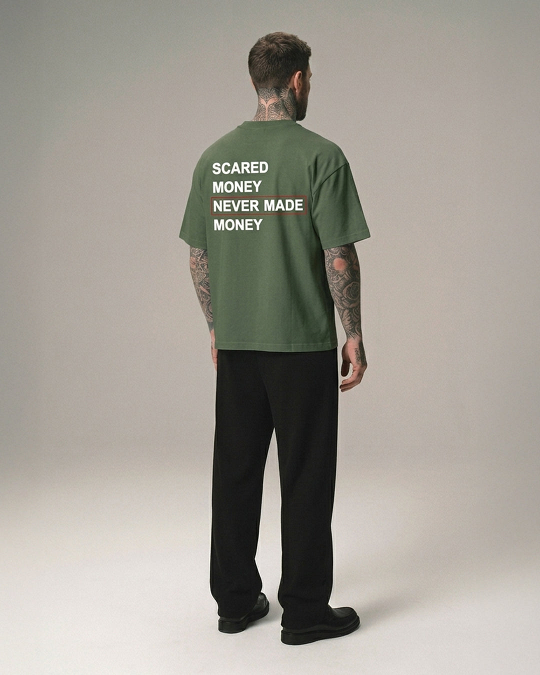 Scared Money Box Fit Graphic T-Shirt - Shamrock Green