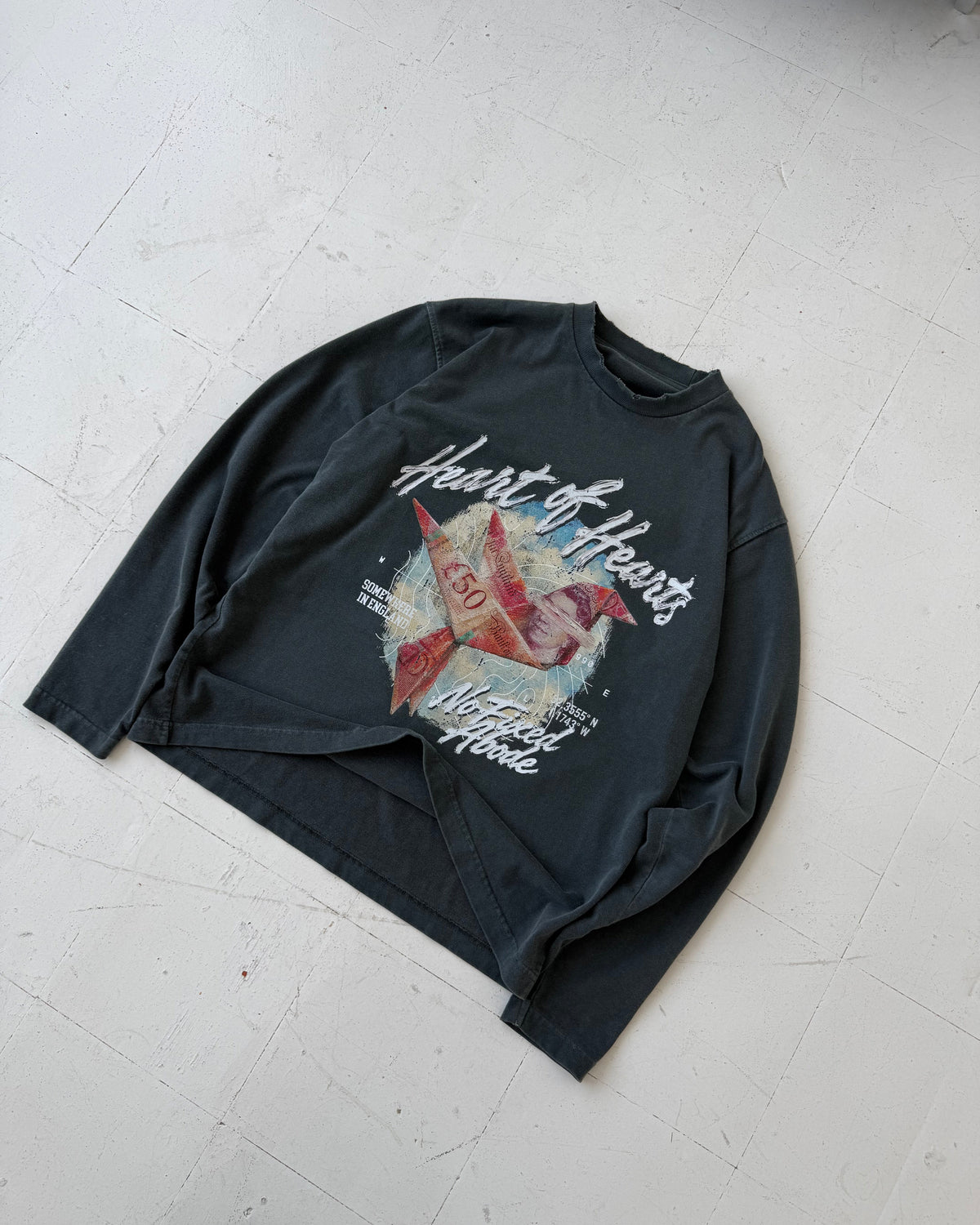 Somewhere in England Distressed Long Sleeve.