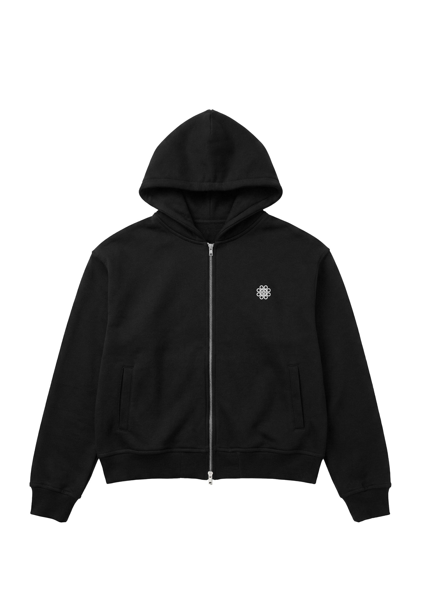 NEXUS ZIPPED HOODIE - BLACK