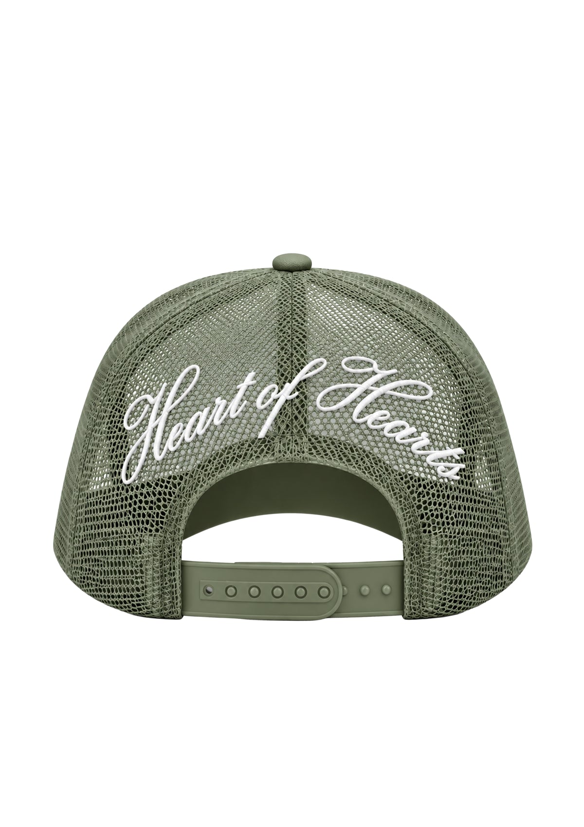 Nexus Khaki Green Mesh Trucker Cap - White Embroidered Logo