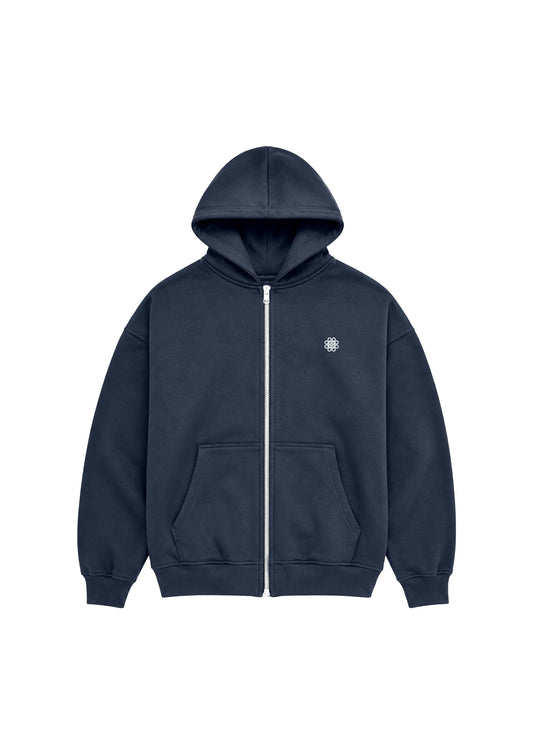 Nexus Double Zip Hoodie - Slate Blue