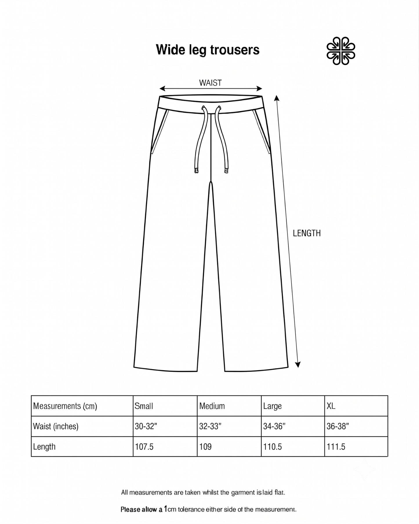 Black Wide Leg Ribbed Trousers - White Drawcord