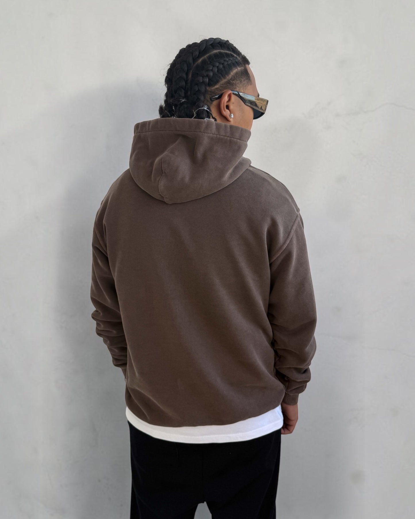 Nexus Oversized Pullover Hoodie - Washed Brown