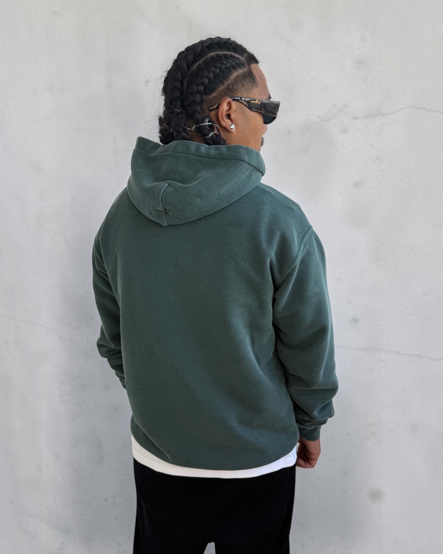 Nexus Oversized Pullover Hoodie - Washed Green
