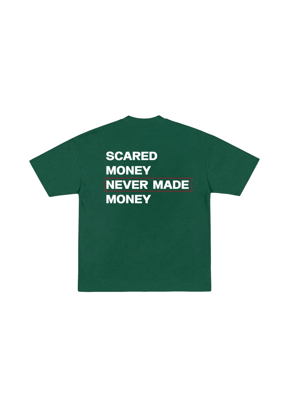 Scared Money Boxy Fit Graphic T-Shirt - Forest Green